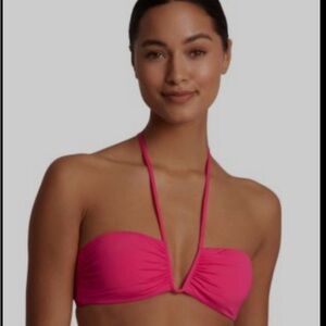 NWT Lauren Ralph Lauren
Women's Shirred V-Wire Bandeau Bikini Top size 6